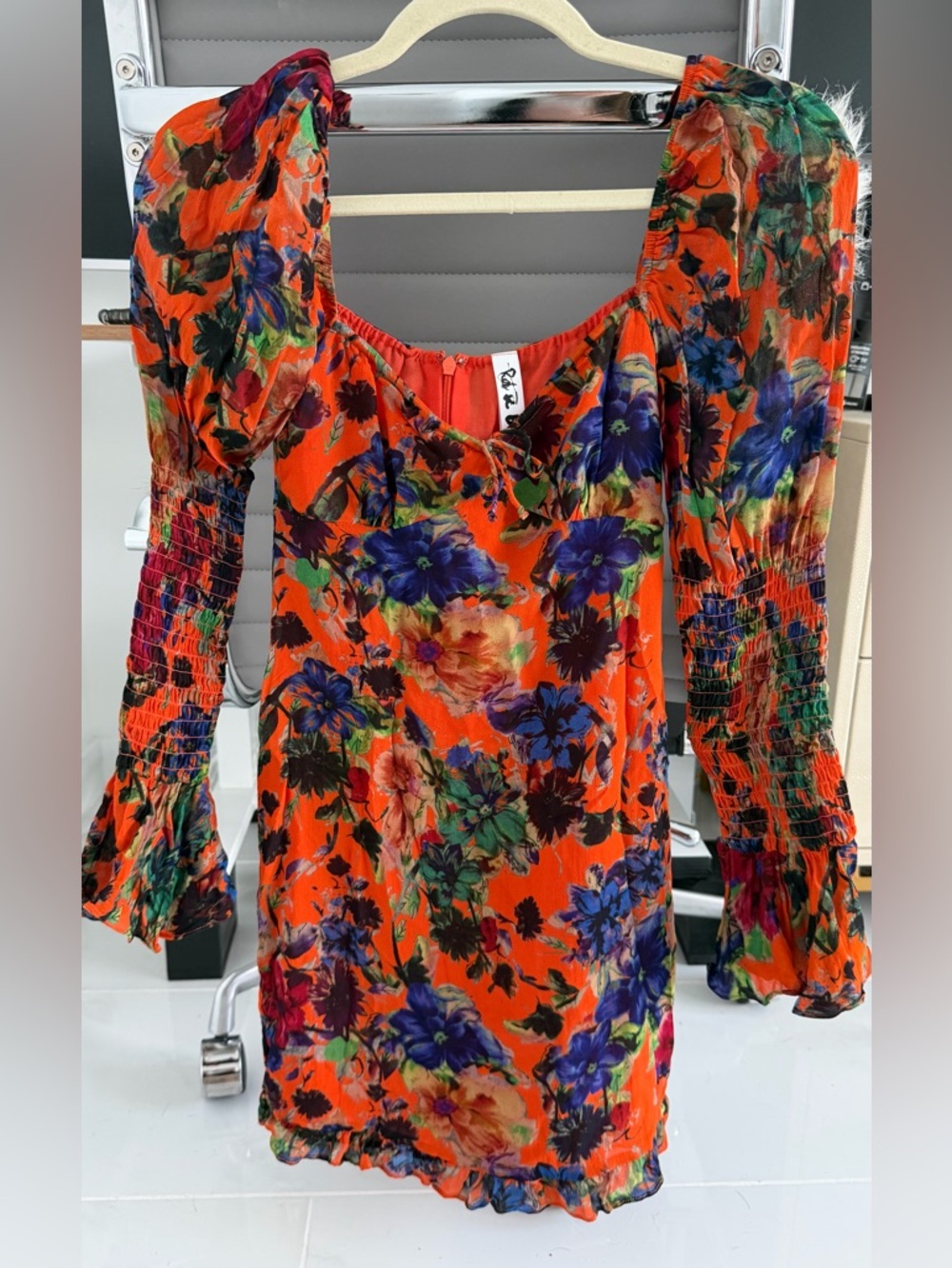 Rat & Boa Floral Puff Sleeve Mini Dress